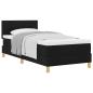 Preview: Boxspringbett mit Matratze Schwarz 90x190 cm Stoff