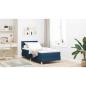 Preview: Boxspringbett mit Matratze Blau 90x190 cm Stoff