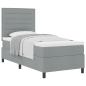 Preview: ARDEBO.de - Boxspringbett mit Matratze Hellgrau 80x200 cm Stoff