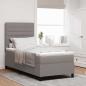 Preview: ARDEBO.de - Boxspringbett mit Matratze Taupe Einzelstoff