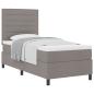Preview: Boxspringbett mit Matratze Taupe Einzelstoff