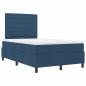 Preview: Boxspringbett mit Matratze Blau Kleines Doppel Stoff