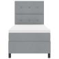 Preview: Boxspringbett mit Matratze Hellgrau 80x200 cm Stoff