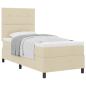 Preview: Cremefarbenes Boxspringbett mit Matratze 80x200 cm Stoff