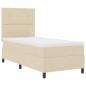 Preview: Cremefarbenes Boxspringbett mit Matratze 80x200 cm Stoff