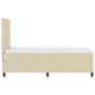 Preview: Cremefarbenes Boxspringbett mit Matratze 80x200 cm Stoff