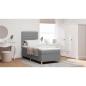 Preview: Boxspringbett mit Matratze hellgrau Einzelstoff