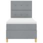 Preview: Boxspringbett mit Matratze hellgrau Einzelstoff