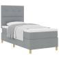 Preview: Boxspringbett mit Matratze hellgrau Einzelstoff