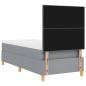 Preview: Boxspringbett mit Matratze hellgrau Einzelstoff