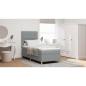 Preview: Boxspringbett mit Matratze hellgrau Einzelstoff