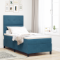 Preview: Boxspringbett mit Kopfteil Dunkelblau 80 x 200 cm Samt
