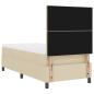 Preview: Boxspringbett mit Matratze & LED Creme 80x200 cm Stoff