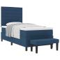 Preview: ARDEBO.de - Boxspringbett mit Matratze & Bank Blau 80x200 cm Stoff