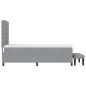 Preview: ARDEBO.de - Boxspringbett mit Matratze & Bank hellgrau 90x190 cm Stoff