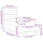 Preview: Boxspringbett mit Matratze & Bank hellgrau 90x190 cm Stoff