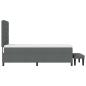 Preview: Boxspringbett mit Kissen Dunkelgrau 90 x 190 cm Stoff
