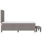 Preview: ARDEBO.de - Boxspringbett mit Matratze & Bank Taupe 90x190 cm Stoff