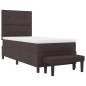 Preview: Boxspringbett mit Matratze & Bank Dunkelbraun 90x190 cm Stoff