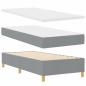Preview: Boxspringbett mit Matratze & Bank in Hellgrau 90x190 cm