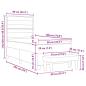 Preview: Boxspringbett mit Matratze & Bank in Hellgrau 90x190 cm
