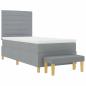 Preview: Boxspringbett mit Matratze & Bank in Hellgrau 90x190 cm
