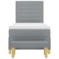 Preview: Boxspringbett mit Matratze & Bank in Hellgrau 90x190 cm