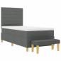 Preview: Boxspringbett mit Matratze & Bank Dunkelgrau 90x190 cm Stoff