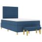 Preview: Boxspringbett mit Matratze & Bank Blau 120x190 cm Stoff