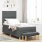 Preview: ARDEBO.de - Boxspringbett mit Matratze & Bank Dunkelgrau 80x200 cm Stoff