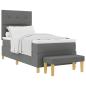 Preview: Boxspringbett mit Matratze & Bank Dunkelgrau 80x200 cm Stoff