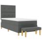 Preview: Boxspringbett mit Matratze & Bank Dunkelgrau 80x200 cm Stoff