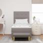 Preview: Boxspring-Bett mit Matratze & Bank Taupe 80x200 cm Stoff