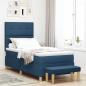 Preview: ARDEBO.de - Boxspringbett mit Matratze & Bank Blau 80x200 cm Stoff