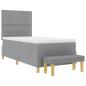 Preview: Boxspringbett mit Matratze & Bank Hellgrau 90x190 cm Stoff