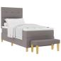 Preview: ARDEBO.de - Boxspringbett mit Matratze & Bank Taupe 90x190 cm Stoff