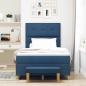 Preview: ARDEBO.de - Boxspringbett mit Matratze & Bank Blau 120x190 cm Stoff