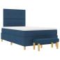 Preview: Boxspringbett mit Matratze & Bank Blau 120x190 cm Stoff