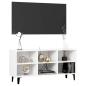 Preview: TV-Schrank mit Metallbeinen Weiß 103,5x30x50 cm