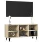 Preview: TV-Schrank mit Metallbeinen Sonoma-Eiche 103,5x30x50 cm