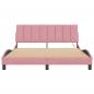 Preview: Bettgestell mit LED-Leuchten Rosa 160x200 cm Samt