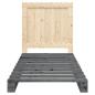 Preview: Massivholzbett mit Kopfteil Grau 90x200 cm Kiefer