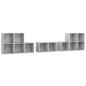 Preview: 8-tlg. TV-Schrank-Set Betongrau Holzwerkstoff