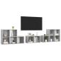 Preview: 8-tlg. TV-Schrank-Set Betongrau Holzwerkstoff