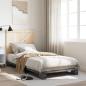 Preview: Massivholzbett mit Kopfteil Grau 90x200 cm Kiefer
