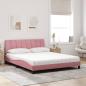 Preview: Bett mit Matratze Rosa 160x200 cm Samt