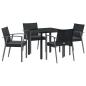 Preview: Set aus 3 Schwarz Poly-Rattan, Stahl Standardgröße Ergonomisch