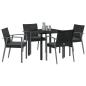 Preview: Set aus 3 Schwarz Poly-Rattan, Stahl Standardgröße Ergonomisch