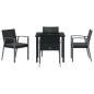 Preview: Set aus 3 Schwarz Poly-Rattan, Stahl Standardgröße Ergonomisch