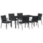 Preview: Set aus 4 Schwarz PE-Rattan 56.5x57x83 cm Langlebig